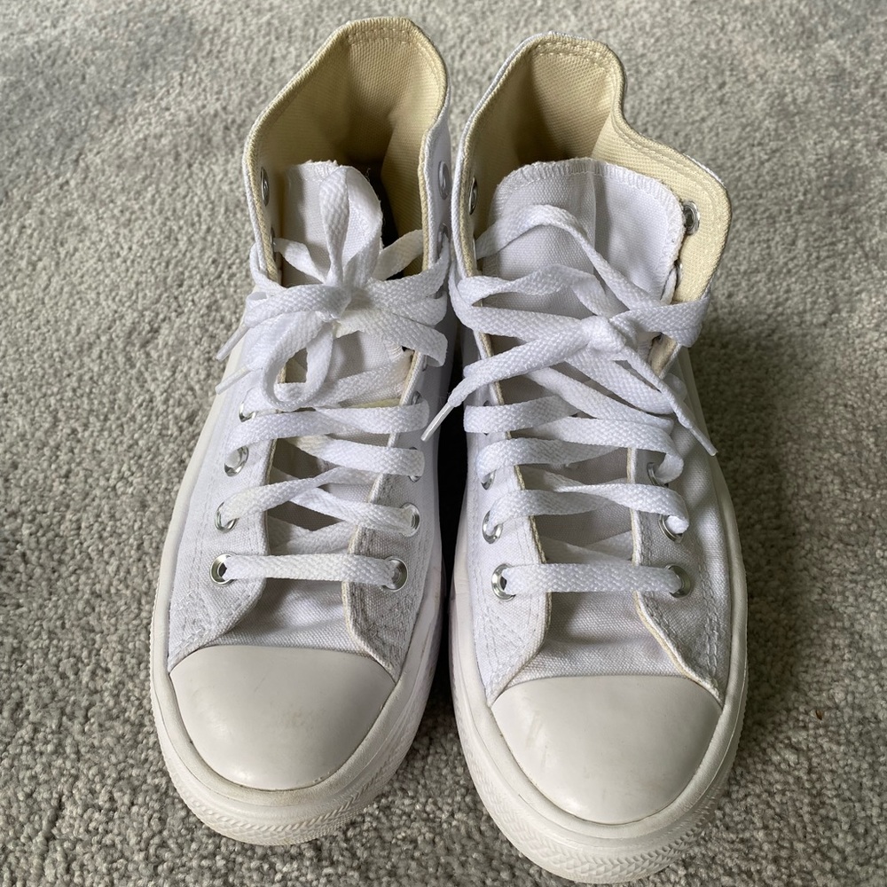 White Platform Converse